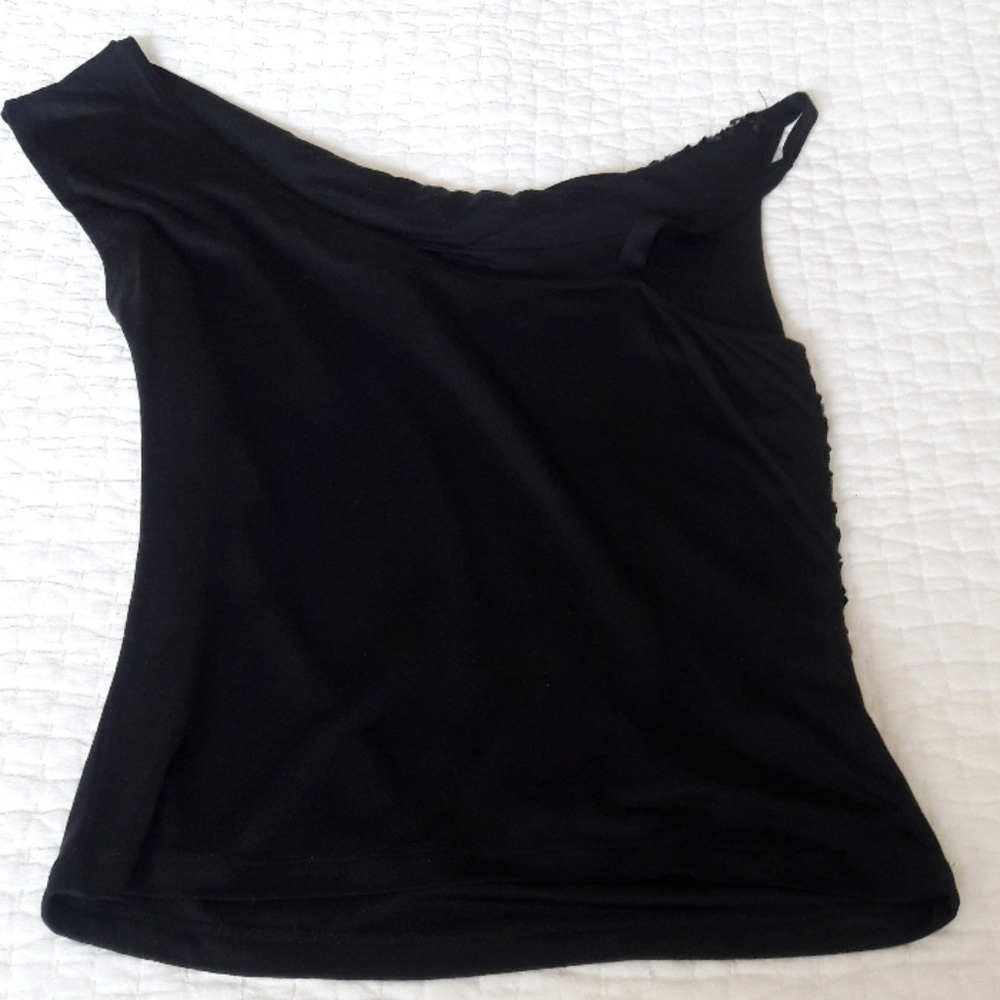 BCBG black silk and sequin top - Picture 4 of 5